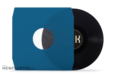 Premium Schallplatten Innenhüllen in blau 80gr. mit zwei Mittellöchern, ungefüttert, Ecken beschnitten