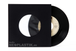 7" Premium Schallplatten Innenhüllen in schwarz, 80gr/qm, mit zwei Mittellöchern, gefüttert
